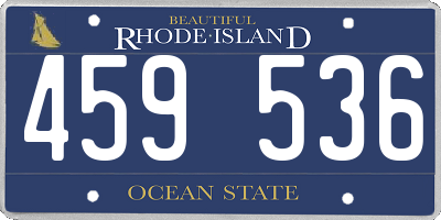 RI license plate 459536