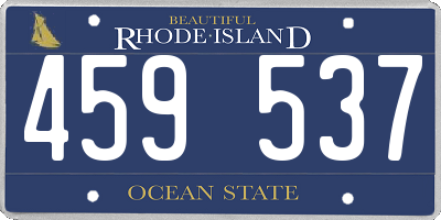 RI license plate 459537