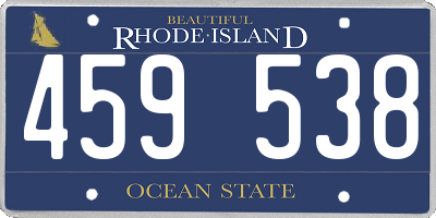 RI license plate 459538