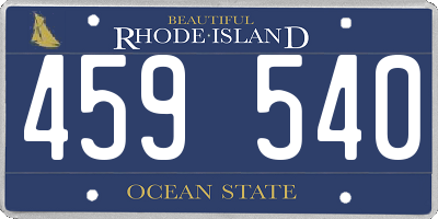 RI license plate 459540