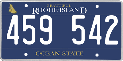 RI license plate 459542