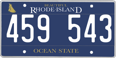 RI license plate 459543