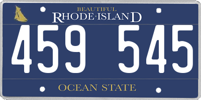 RI license plate 459545