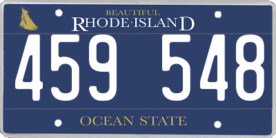RI license plate 459548