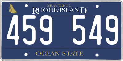 RI license plate 459549