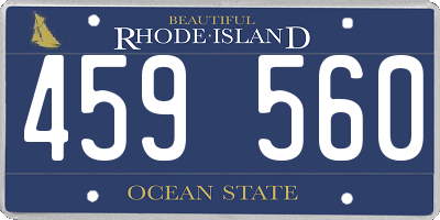 RI license plate 459560