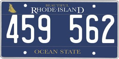 RI license plate 459562