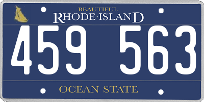 RI license plate 459563