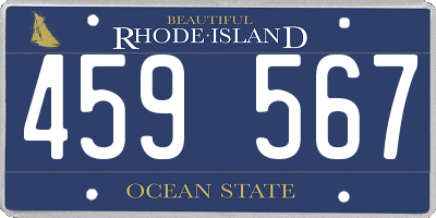 RI license plate 459567