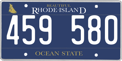 RI license plate 459580