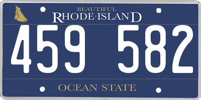 RI license plate 459582