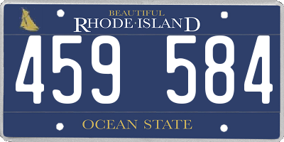 RI license plate 459584