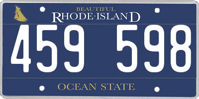 RI license plate 459598
