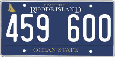 RI license plate 459600