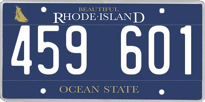 RI license plate 459601