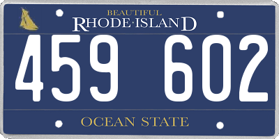 RI license plate 459602