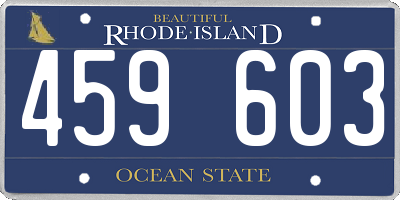 RI license plate 459603