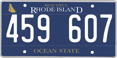 RI license plate 459607