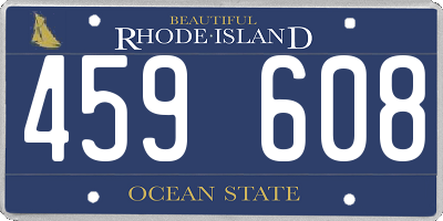 RI license plate 459608