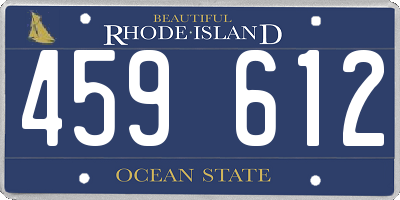 RI license plate 459612