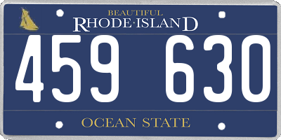 RI license plate 459630