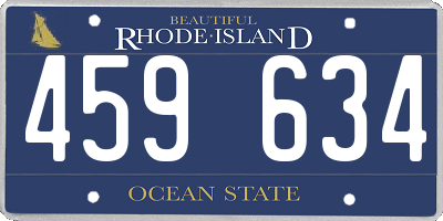 RI license plate 459634