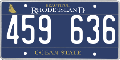 RI license plate 459636