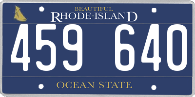 RI license plate 459640