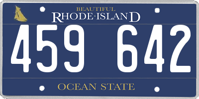 RI license plate 459642
