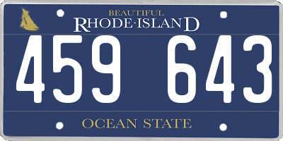 RI license plate 459643