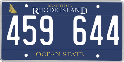 RI license plate 459644