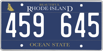 RI license plate 459645