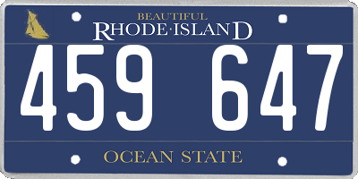 RI license plate 459647