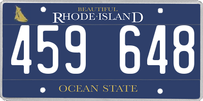 RI license plate 459648
