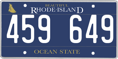 RI license plate 459649