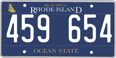 RI license plate 459654