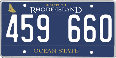 RI license plate 459660