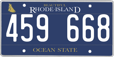 RI license plate 459668