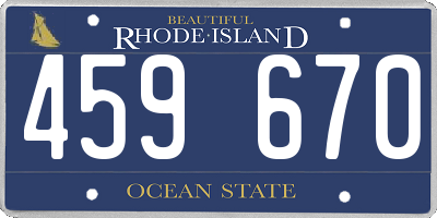 RI license plate 459670