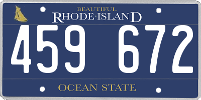 RI license plate 459672