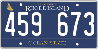 RI license plate 459673