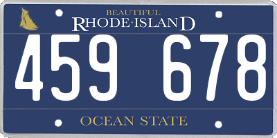 RI license plate 459678