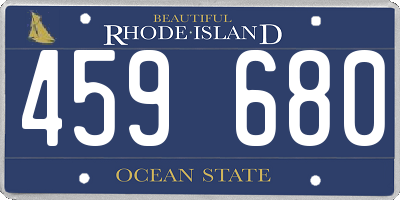 RI license plate 459680