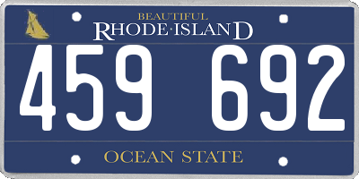 RI license plate 459692
