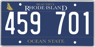 RI license plate 459701