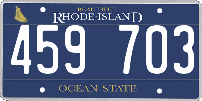 RI license plate 459703