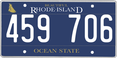 RI license plate 459706
