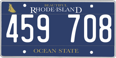 RI license plate 459708