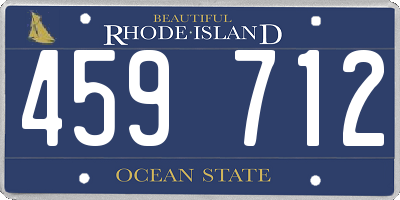 RI license plate 459712