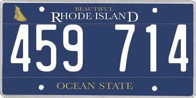 RI license plate 459714